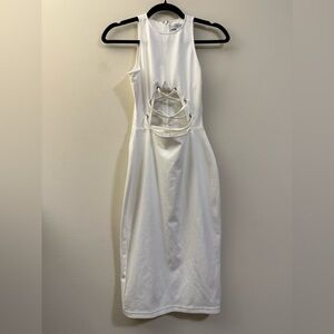 Rare London Cutout Midi Dress in White - 4‎